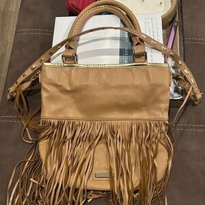 Steve Madden Tan Fringe Shoulder Bag